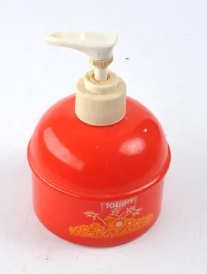 Vintage 60s 70s Avon Soap Lotion Dispenser W/Pump Orange/Red Yellow Flowers EUC • $12.50