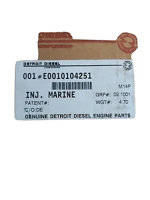 Detroit Diesel Marine Engine Fuel Injector Part #E0010104251 • $500