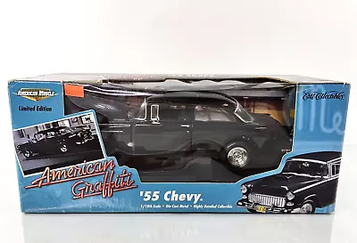 ERTL American Graffiti 1955 Chevy Black 1/18 Scale American Muscle LIMITED READ • $124.95