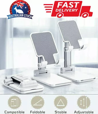 Universal Metal Desk Tabletop Phone IPad Tablet Stand Holder Foldable Adjustable • $8