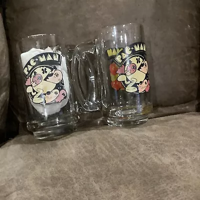 2 Vintage Pac Man Ghosts Arcade Glass Beer Steins By Bally Midway • $12.99