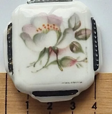 Art Nouveau Large Schumann Porzellan Bavaria Handpainted Flowers Brooch As Found • £20