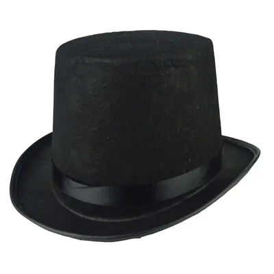 Black Top Hat Magician Butler Costume Prop For Halloween Christmas Dress Up • $9.39