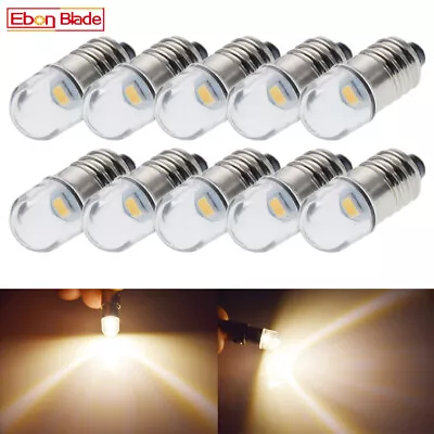 10Pcs 3 Volt E10 LED Torch Light 2835 1SMD Bulb 4300K Mini Lamp 3V Warm White • $8.99