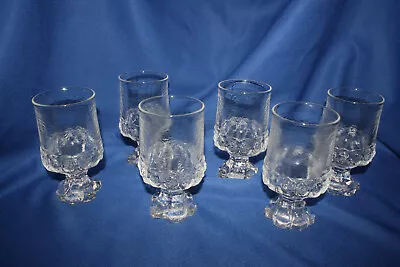 6 Beautiful Franciscan Madeira Glassware Clear Water Goblet Tiffin  Ice 5.5” TAL • $60