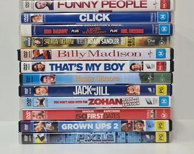 $54.95 • Buy Adam Sandler DVD Movie Bundle Click Happy Gilmore Pixels Grown Ups 2 Zohan
