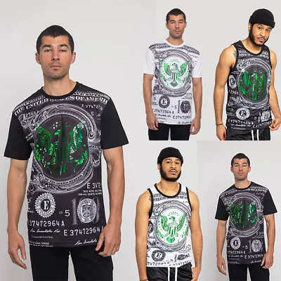 Victorious Men's  Iridescent Money Graphic Print T-Shirt & Tank Top TS7331  TT72 • $17.95