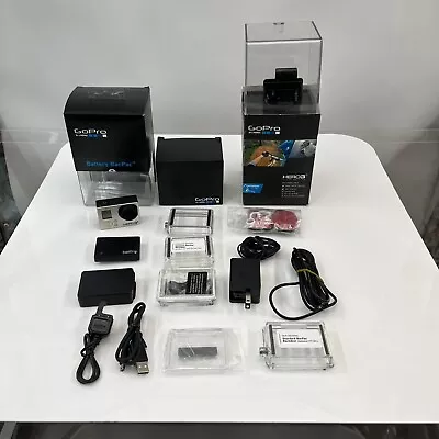 GOPRO HERO 3+ (PLUS) Silver + Battery BacPac Bundle + 3 Way Grip + Accessories • $168.70