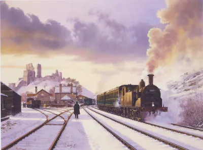 M7 Corfe Castle Swanage Southern Railway BR Steam Train Christmas Xmas Card • £1.95