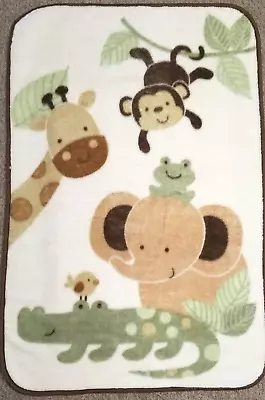 NOJO Little Bedding Baby Blanket Giraffe Monkey Elephant Gator Jungle Animals • $22.94