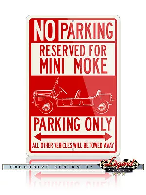 Austin Mini Moke Reserved Parking Only 8x12 Aluminum Sign - British Classic Car • $24.90