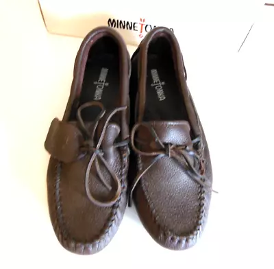 Minnetonka Moosehide Driver Chocolate Moccasin Loafer #952 Men's Size 9 NIB • $86