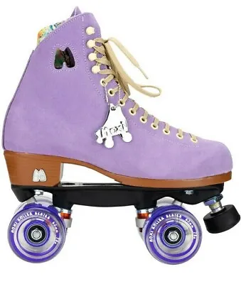 Moxi Lolly Lilac Purple Suede Leather Quad Fashion Roller Skates • $299.99