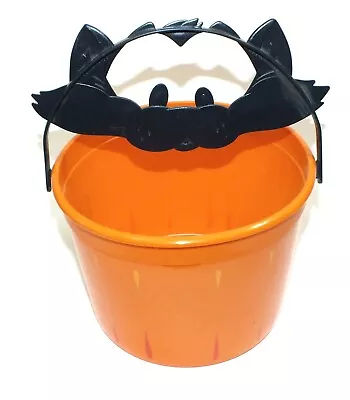 2011 McDonalds Halloween Orange Boo Bucket Pumpkin Trick Or Treat Black Cat Pail • $6