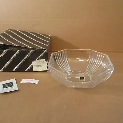 Vtg NOS W/Box Miller Rogaska VERTICAL Cut Crystal Centerpiece 9  Bowl Octagonal • $36