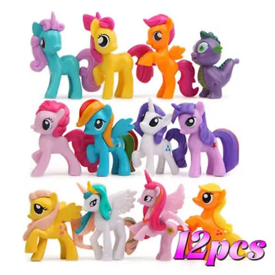 Mini Action Figures Bundle Cake Decor 12Pcs My Little Pony Movie Kids Toys • £5.99