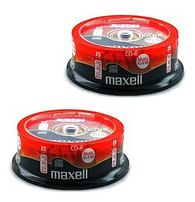 50 X Maxell CD-R 80 Mins Recordable XL-II Digital Audio CD Blank Discs • £16.85