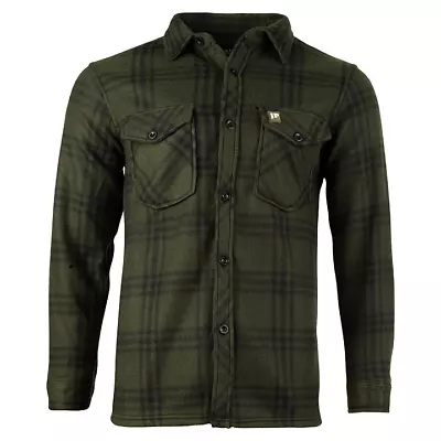 Jack Pyke Polar Fleece Shirt - Over Shirt Shacket - Green Check • £19.89