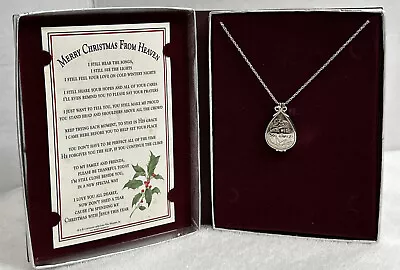 Merry Christmas From Heaven Keepsake Loved One Memorial Locket Necklace And Poem • $12