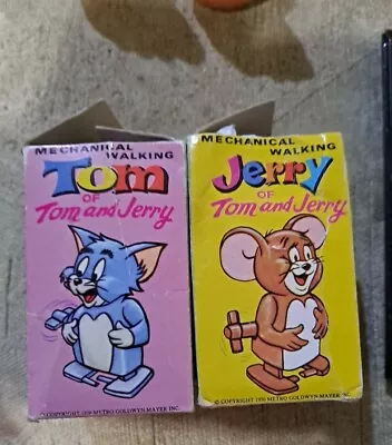 Rare 1970's Mechanical Walking Tom And Jerry Marx Toys Original Box Wind Up Doll • £14.99
