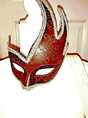 Venetian Mask Brown & Gold • $20