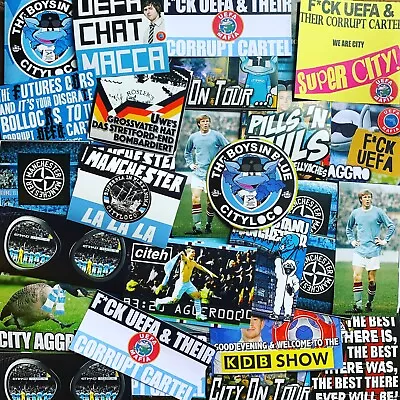 100 X City Ultra Style Stickers Inspired By Manchester Man Programme Oasis Hat • £13.99