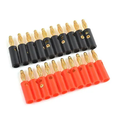Lot 20Pc 4mm Gold Plated Audio Speaker Wire Cable Screw Banana Plug Connector US • $7.90