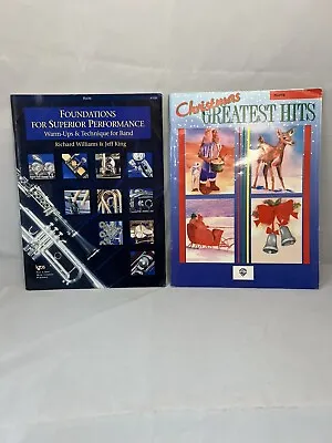 Set Of 2 Flute Sheet Music Books 1 Warner Brothers Christmas Greatest Hits Band • $6.99