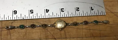 $89.99 • Buy Vintage Bulova Ladies Watch Solid 14K Gold Case Unique Stone Bracelet