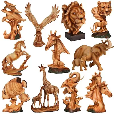 Naturecraft Wood Effect Resin Statue Ornament Figurine - Choose Design • £24.14