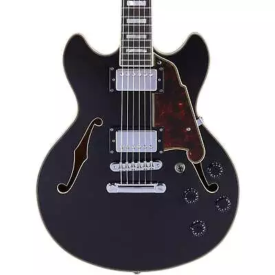 D'Angelico Premier Mini DC Semi-Hollow Electric Guitar - Black Flake • $670.08