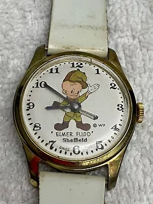 VINTAGE ELMER FUDD SHEFFIELD SWISS MADE WRIST WATCH WIND UP W7 Looney Tunes • $12.99