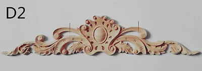 $30 • Buy Large Unpainted Wood Carved Onlay Applique Furniture Home Decoration