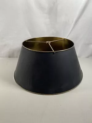 Rare Vintage Large Black Metal Bell Lampshade Lamp Shade #95 • $73.47