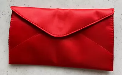 Rare Matthew Williamson For Bazaar Red Satin Envelope Clutch Purse Bag Pouch • £12