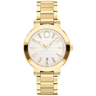 Movado Vizio Yellow Gold PVD Stainless Steel Swiss Quartz Women's Watch 0607636 • $1295