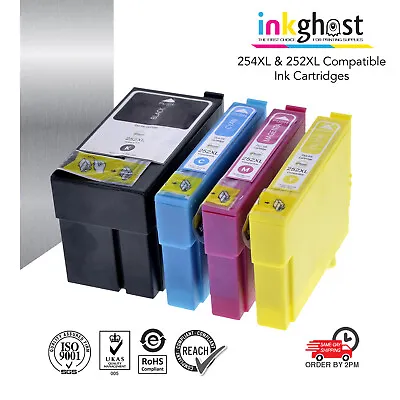 Inkghost 252 252XL Ink Cartridge Alternative For Epson Workforce WF-3620 WF-3640 • $5.90