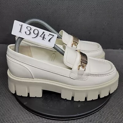 G By Guess Los Angeles Collie Platform Loafers Womens Sz 8.5M Off White Shoes • $27.50