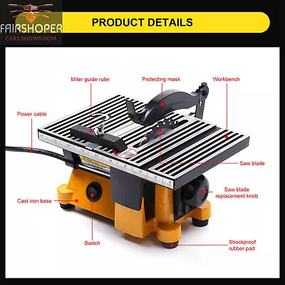 Portable Table Saw Mini Bench Saw Small Cutting Machine DIY Wood Glass Cutter • £54.72