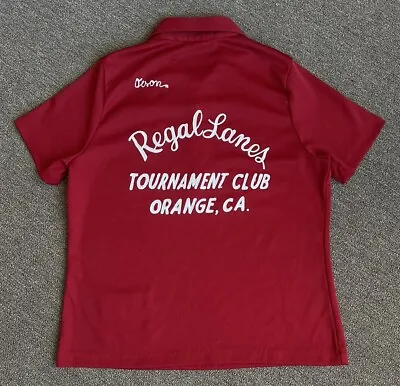 Vtg 70s Bowling Shirt Chainstitched  Regal Lanes Tournament Club  Womens • $45