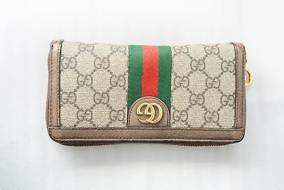 GUCCI Ophidia GG Zip Around Wallet  Sherry Line Long Wallet • $250