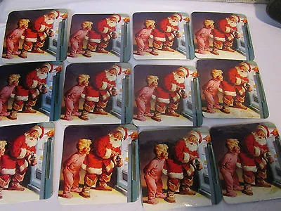 (12) Vintage Coca Cola Christmas Santa Claus Advertising Coasters W Cork Backing • $9.99