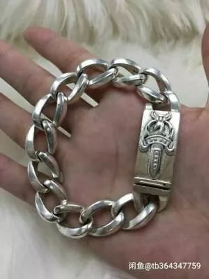 Collection Folk Rare Miao People Silver Hand Carving Bracelet Sword • $26.99