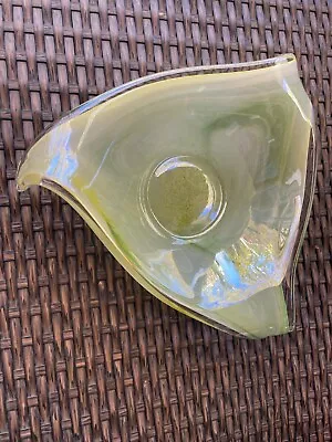 VTG Murano Blown White Green Incandescent Art Glass Swirl Jadeite Bowl 10  • $29