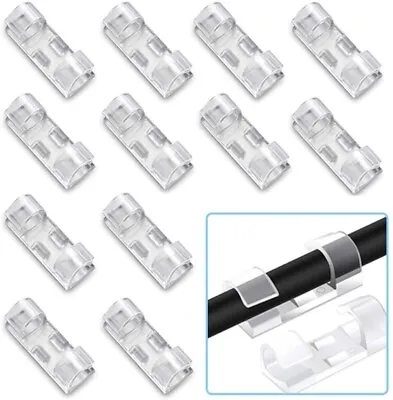 20Pcs Wire Clamp Socket Holder Self-Adhesive Cable Organiser Finisher Line Clips • £2.95