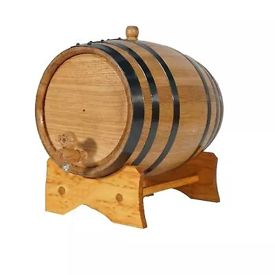 1 Gallon Oak Aging Barrel (5 Liter) With Stand Bung And Spigot - Wooden Whis... • $143.15