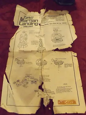 Vintage Marx Toys Giant Martian Landing Play Set Space Toy Instruction Sheet • $19.99