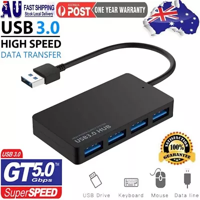 Multi USB 3.0 Hub 4 Port High Speed Slim Compact Expansion Portable Splitter • $7.85