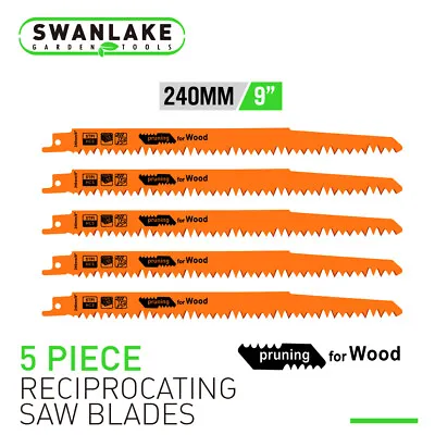 9  Reciprocating Saw Blades 5 PC Set Electric Wood Pruning 5TPI Saw Blades • $12.98
