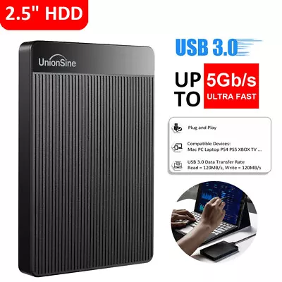 USB 3.0 External Hard Drive Disk Superspeed 5.0 Gbit/s 500GB 1TB 2TB Storage HDD • £25.99
